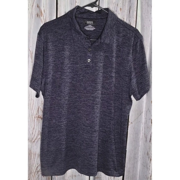 Alfani Other - ALFANI Polo / GOLF SHIRT  Men's‎ Large Navy Blue Heather, Golf Polo Sportswear